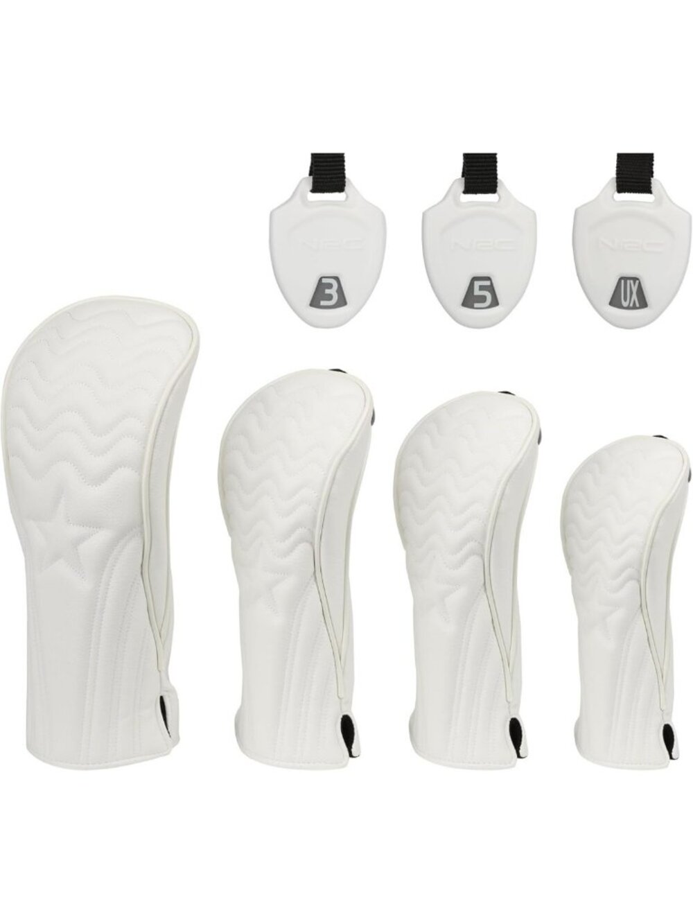 Premium Golf Club Head Covers Set - PU Leather, Interchangeable Tags, Magnetic